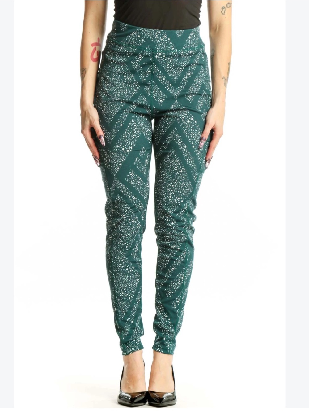 POP Fit Dark Teal Starfield Print Leggings